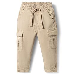 Babyhug Cotton Woven Full Sleeves Checkered Shirt & Trouser Set - Beige