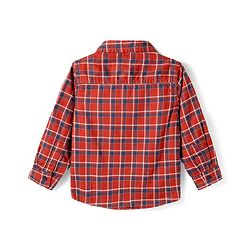 Babyhug Cotton Woven Full Sleeves Checkered Shirt & Trouser Set - Beige