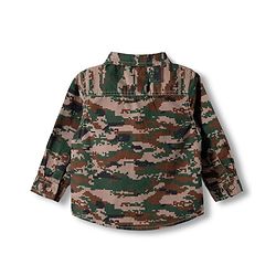 Babyhug Cotton Woven Full Sleeves Shirt & Denim Jeans Set With Camouflage Print - Multicolor