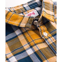 Babyhug Cotton Woven Full Sleeves Checkered Shirt & Denim Jeans Set - Blue