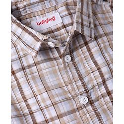 Babyhug Cotton Woven Full Sleeves Checks Shirt & Lounge Pant Set - Multicolor