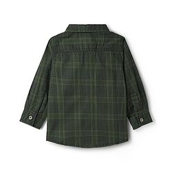 Babyhug Cotton Woven Full Sleeves Checks Shirt & Lounge Pant Set - Dark Green & Beige