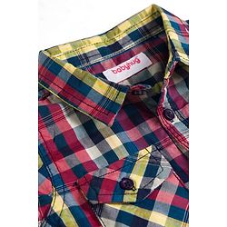 Babyhug Cotton Woven Full Sleeves Checks Shirt & Lounge Pant Set - Multicolor & Beige
