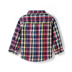 Babyhug Cotton Woven Full Sleeves Checks Shirt & Lounge Pant Set - Multicolor & Beige