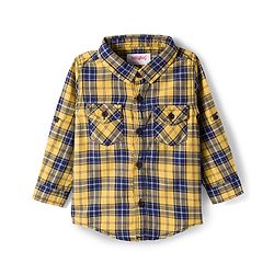 Babyhug Cotton Woven Full Sleeves Checks Shirt & Denim Jeans Set - Multicolor