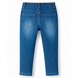 Babyhug Cotton Woven Full Sleeves Solid Color Shirt & Denim Jeans Set - Sea Green & Blue