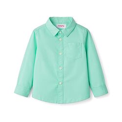 Babyhug Cotton Woven Full Sleeves Solid Color Shirt & Denim Jeans Set - Sea Green & Blue