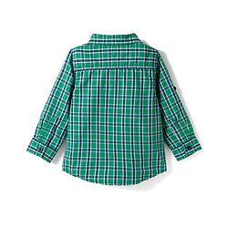 Babyhug Cotton Woven Full Sleeves Checkered Shirt & Denim Jeans Set - Green & Blue