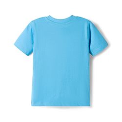 Babyhug Cotton Knit Half Sleeves T-Shirt With Animal Print - Light Blue