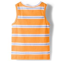 Babyhug 100% Cotton Knit Sleeveless Striped & Animal Printed Sando Pack Of 3 - Multicolour