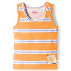 Babyhug 100% Cotton Knit Sleeveless Striped & Animal Printed Sando Pack Of 3 - Multicolour