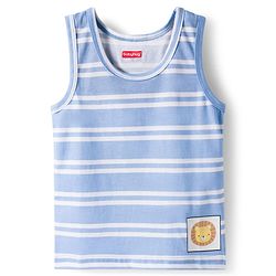 Babyhug 100% Cotton Knit Sleeveless Striped & Animal Printed Sando Pack Of 3 - Multicolour