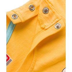 Babyhug 100% Cotton Knit Half Sleeves Dino Printed T-Shirt - Yellow