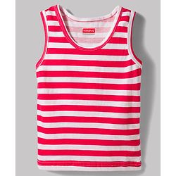 Babyhug 100% Cotton Knit Sleeveless Striped & Vehicles Printed Sando Vests Pack Of 3 - Multicolour