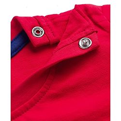 Babyhug 100% Cotton Knit Half Sleeves Text Printed T-Shirt - Red