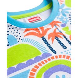 Babyhug 100% Cotton Knit Half Sleeves Beach Theme Printed t-Shirt -Multicolour