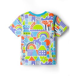 Babyhug 100% Cotton Knit Half Sleeves Beach Theme Printed t-Shirt -Multicolour