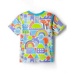 Babyhug 100% Cotton Knit Half Sleeves Beach Theme Printed t-Shirt -Multicolour