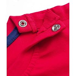 Babyhug 100% Cotton Knit Half Sleeves Alligator & Text Printed T-Shirt - Red