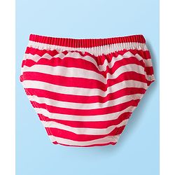 Babyhug 100% Cotton Knit Briefs  with Striped & Vehicle Print Pack of 3 - Navy White & Red