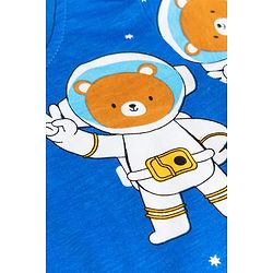 Babyhug Cotton Knit Full Sleeves Co-ords T-Shirt & Pajama Night Suit with Space Theme Print - Navy Blue