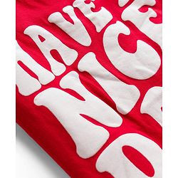 Babyhug 100% Cotton Knit Half Sleeves Text Printed T-Shirt- Red