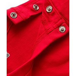 Babyhug 100% Cotton Knit Half Sleeves Text Printed T-Shirt- Red