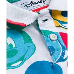 Babyhug Disney Single Jersey Knit Half Sleeves Polo T-Shirt & Shorts Set with Mickey Mouse Graphic - Multicolor