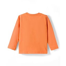 Babyhug Cotton Knit Full Sleeves Striped Abstract & Text Printed T-Shirts Pack of 3 - Orange & White