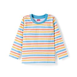 Babyhug Cotton Knit Full Sleeves Striped Abstract & Text Printed T-Shirts Pack of 3 - Orange & White