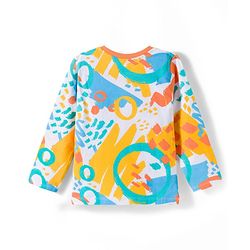 Babyhug Cotton Knit Full Sleeves Striped Abstract & Text Printed T-Shirts Pack of 3 - Orange & White