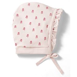 Babyhug 100% Cotton Knit Cap with Floral Print Pink - Diameter 8.5 cm