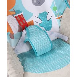 Babyhug 2-in-1 Rockers & Reclining Chair with Calming Vibration| Adjustable Recline| Safety Harness| Removable & Washable Fabric| Foldout Stand for Stable Position| Compact Fold  - Sky