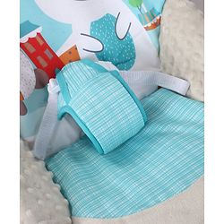 Babyhug 2-in-1 Rockers & Reclining Chair with Calming Vibration| Adjustable Recline| Safety Harness| Removable & Washable Fabric| Foldout Stand for Stable Position| Compact Fold  - Sky