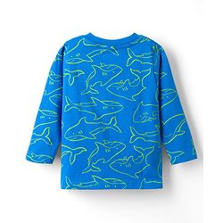 Babyhug Cotton Knit Full Sleeves Sea Life Printed Co-Ords T-Shirt & Pyjama Night Suit - Blue