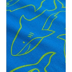 Babyhug Cotton Knit Full Sleeves Sea Life Printed Co-Ords T-Shirt & Pyjama Night Suit - Blue