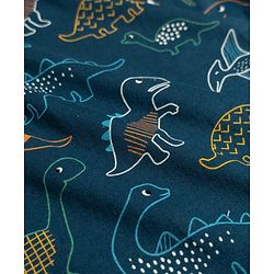 Babyhug Cotton Knit Half Sleeves Dino Printed T-Shirt & Pyjama Co-Ord Night Suit - Navy Blue