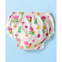 Babyhug 100% Cotton Knit Full Sleeves Floral Printed Frock With Bloomer - Pink