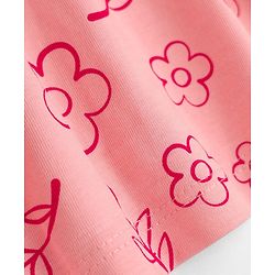 Babyhug 100% Cotton Interlock Knit Frock and Bloomer with Half Sleeves and Floral Print in Pink for New born