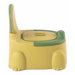 Babyhug Dino Baby Potty Chair - Yellow| Comfortable Seating with Backrest| Non-Slip Base| Easy to Clean Removable Bowl| Splash Guard| Lightweight & Portable | Toddler Potty Training Seat