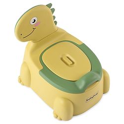 Babyhug Dino Baby Potty Chair - Yellow| Comfortable Seating with Backrest| Non-Slip Base| Easy to Clean Removable Bowl| Splash Guard| Lightweight & Portable | Toddler Potty Training Seat