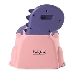 Babyhug Dino Baby Potty Chair - Yellow| Comfortable Seating with Backrest| Non-Slip Base| Easy to Clean Removable Bowl| Splash Guard| Lightweight & Portable | Toddler Potty Training Seat