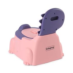 Babyhug Dino Baby Potty Chair - Yellow| Comfortable Seating with Backrest| Non-Slip Base| Easy to Clean Removable Bowl| Splash Guard| Lightweight & Portable | Toddler Potty Training Seat