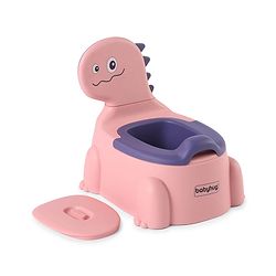 Babyhug Dino Baby Potty Chair - Yellow| Comfortable Seating with Backrest| Non-Slip Base| Easy to Clean Removable Bowl| Splash Guard| Lightweight & Portable | Toddler Potty Training Seat