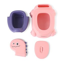 Babyhug Dino Baby Potty Chair - Yellow| Comfortable Seating with Backrest| Non-Slip Base| Easy to Clean Removable Bowl| Splash Guard| Lightweight & Portable | Toddler Potty Training Seat