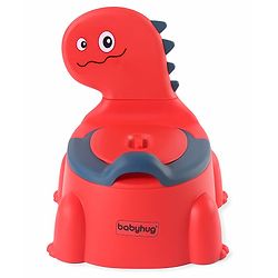 Babyhug Dino Baby Potty Chair - Yellow| Comfortable Seating with Backrest| Non-Slip Base| Easy to Clean Removable Bowl| Splash Guard| Lightweight & Portable | Toddler Potty Training Seat