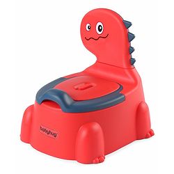 Babyhug Dino Baby Potty Chair - Yellow| Comfortable Seating with Backrest| Non-Slip Base| Easy to Clean Removable Bowl| Splash Guard| Lightweight & Portable | Toddler Potty Training Seat