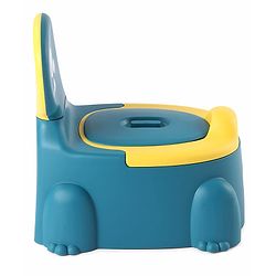 Babyhug Dino Baby Potty Chair - Yellow| Comfortable Seating with Backrest| Non-Slip Base| Easy to Clean Removable Bowl| Splash Guard| Lightweight & Portable | Toddler Potty Training Seat