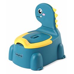 Babyhug Dino Baby Potty Chair - Yellow| Comfortable Seating with Backrest| Non-Slip Base| Easy to Clean Removable Bowl| Splash Guard| Lightweight & Portable | Toddler Potty Training Seat