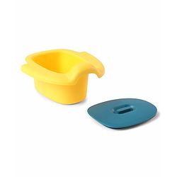 Babyhug Dino Baby Potty Chair - Yellow| Comfortable Seating with Backrest| Non-Slip Base| Easy to Clean Removable Bowl| Splash Guard| Lightweight & Portable | Toddler Potty Training Seat